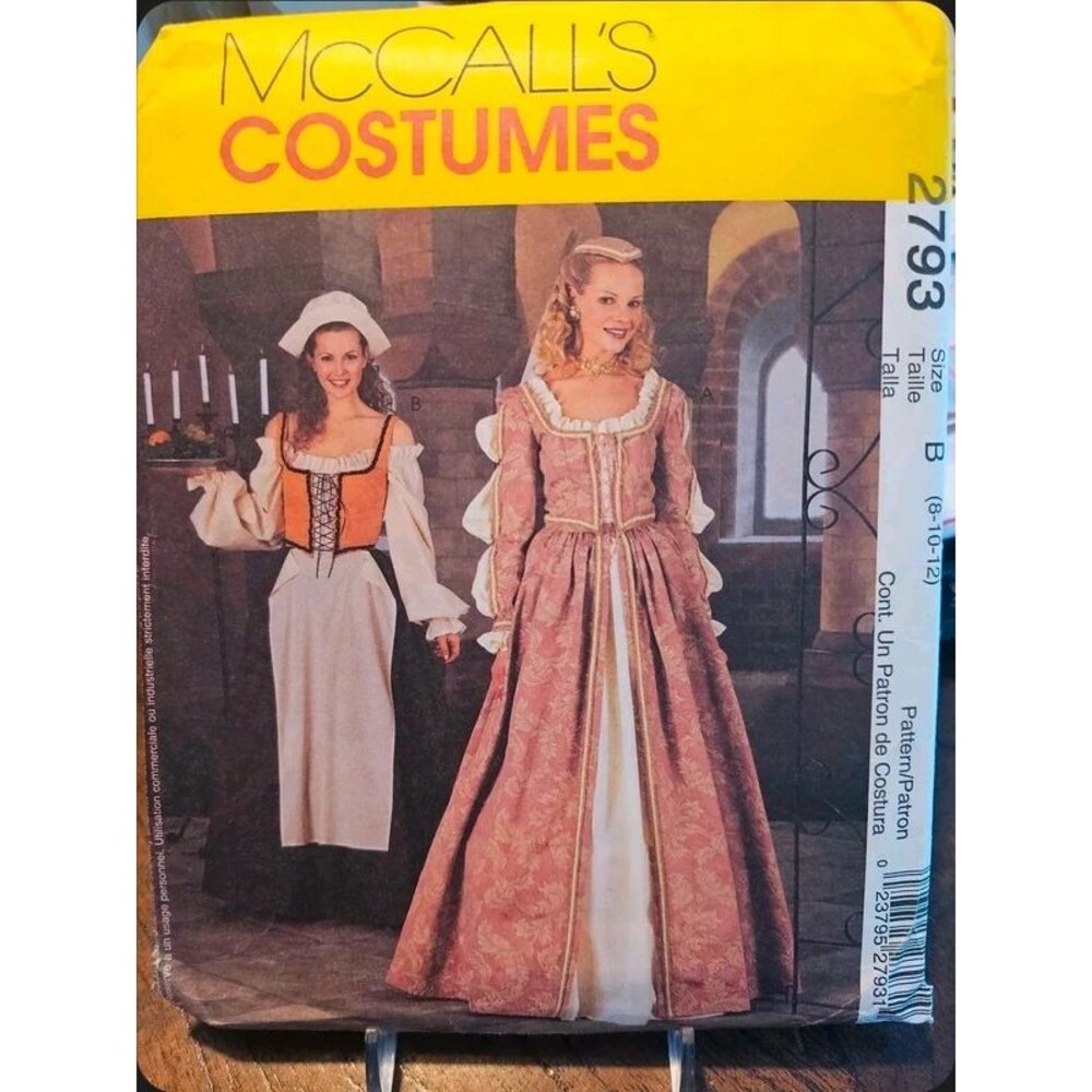 McCall’s 2793 Renaissance Medieval Costume Sewing Pattern Women Sizes 8-12 2000